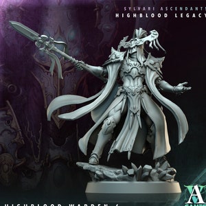 Sci-Fi Miniature Space Elf, Highblood Warden  | 28mm,32mm, 54mm, 75mm,100mm Scales | Resin Mini | Archvillain Games