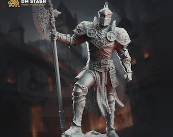 Miniatura de Paladín Humano / Caballero Maestro de Batalla / Figura de Resina sin Pintar para Juegos de Rol