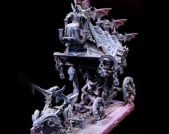 Vampire Coven Blood Throne Coach 28 mm 32 mm Scala 165 mm Base D&D Undead Resin Miniature