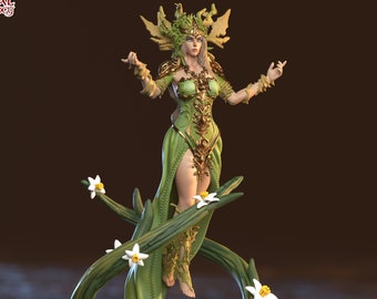 Female Human Druid Circle of Land Forest, Sorcerer| 28mm, 32mm, 54mm, 75mm,100mm Scale Resin Miniature | Dungeons and Dragons | Pathfinder |