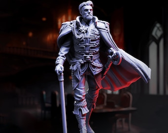 Miniatura de noble vampiro / General de la corte / Figura de rol y de colección