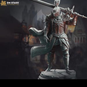 Oathbreaker Paladin, Fighter Battlemaster | D&D 5e ongeverfd miniatuur | 28 mm, 32 mm, 54 mm, 75 mm, 100 mm Schalen | Pathfinder-figuur | Beeldje