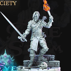 Human Male Bard Fighter Rogue Swashbuckler Adventurer PC or NPC | 28mm, 32mm, 75mm Scales | Dungeons and Dragons | Pathfinder |