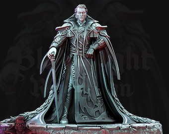 Vampire Lord Strahd Standing | 28mm, 32mm, 75mm Scale | Undead Dungeons and Dragons 5e Miniatures | Pathfinder | Figurine | DnD Mini |
