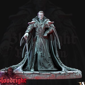 Vampire Lord Strahd Standing | 28mm, 32mm, 75mm Scale | Undead Dungeons and Dragons 5e Miniatures | Pathfinder | Figurine | DnD Mini |