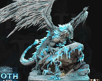 Ancient White Dragon Resin Miniature | 150mm Base & 135mm Base Sizes | 28/32mm Scale | DnD