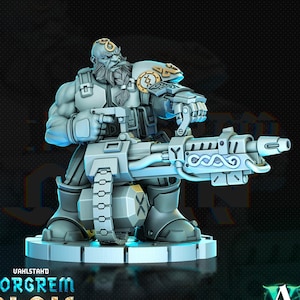 Norgrem Raider - Vahlstahd | Sci-Fi Miniature| 28mm,32mm Scales | 54mm, 75mm TALL | Collector Resin Mini for Painting | Archvillain Games