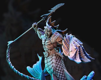 Merrow - | Resin Miniatur | Dungeons and Dragons Miniaturen | Pathfinder Miniaturen | D&D 5e | Tabletop | Figur zum Bemalen |