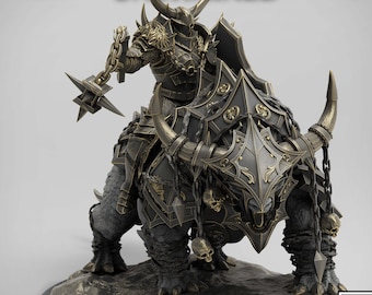 Mounted Chaos Knight Miniature | Oathbreaker Paladin Beast Rider | DnD UNPAINTED Resin