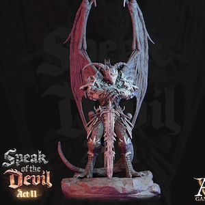 Greater Devil - Horned Devil Resin Miniature| Medium 40mm, Large 50mm, Huge 65mm (BASE Sizes) |  Nine Hells | Demon | Dungeons and Dragons |