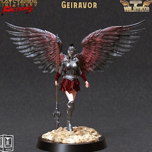 Female Valkyrie Angel Celestial Paladin of Vengeance | 28mm, 32mm, 54mm/75mm Scales | D and D 5e | Pathfinder | Archvillain Games