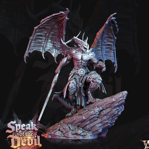 Greater Devil - Horned Devil 90mm tall | 50mm Base| 3d printed | Out of the Abyss | Demon | Dungeons and Dragons |