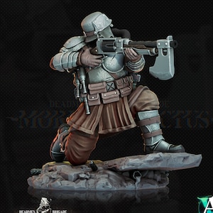 Sci-Fi Miniature Army Veterans |  28mm,32mm Scales | 54mm, 75mm TALL | Resin Mini | Morior Shocktrooper TPG | Archvillain Games