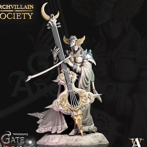 Moon Elf Bard, Eladrin Unpainted resin PC, NPC | 28mm, 32mm,54mm,75mm,100mm Scales | Dungeons and Dragons 5e |Pathfinder |Archvillain Games