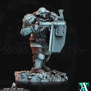 Weterani armii Sci-Fi w miniaturze | 5 rozmiarów podstawek (zobacz opis) | Miniatura żywiczna | Morior Iron Guard