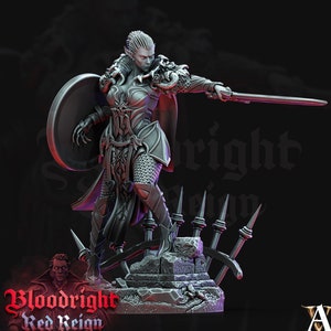 Guerreira Elfa Vampira | 28 mm, 32 mm, 75 mm | Miniatura DnD 5e | Dungeons and Dragons | Strahd Revenloft