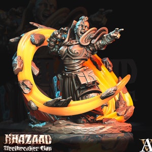 Dwarf Female Wizard Miniature | Mountain Dwarf | Dungeons and Dragons | 28mm, 32mm, 75mm Scales| Pathfinder | Unpainted |