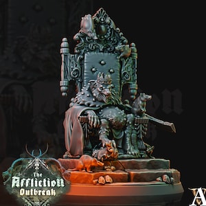 Wererat Rat King  | Resin Miniature | Dungeons and Dragons | 70mm tall | 28mm,32mm Scale | Pathfinder ratfolk | D&D