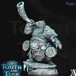 BearFolk Werebear Bard Skald | Available in 28mm,32mm,50mm,75mm Scales |Archvillain Games | Dungeons and Dragons |  Pathfinder |