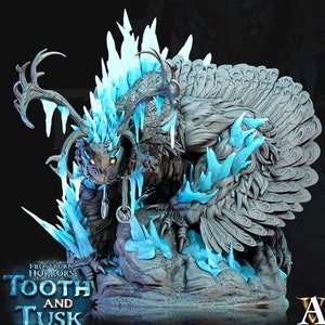 Goddess Auriel Frostmaiden miniature | 75mm Intricate decorative Base Available: 28mm, 32mm Scale | Resin | Dungeons and Dragons 5e |
