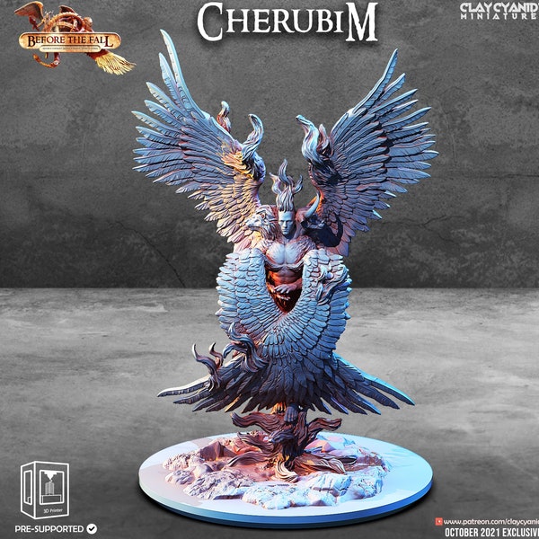 Cherubim Engel Celestial | 28mm, 32mm Waage | Resin Miniatur | Dungeons and Dragons | Pathfinder | D&D 5e | Clay Zyanid