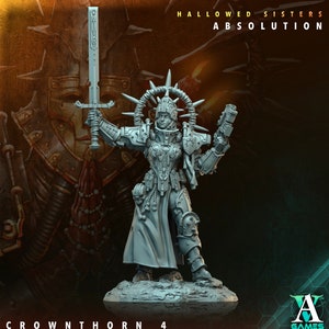 Sci-Fi Miniature Crownthorn Hallowed Sisters Absolution | 28mm,32mm, 54mm, 75mm,100mm Scales | Resin Mini | Archvillain Games