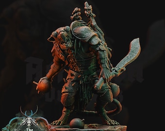 Wererat in Heavy Armor | Resin Miniature | 5 Sizes /Scales | Pathfinder ratfolk | D&D