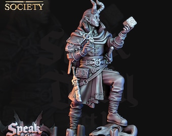 Tiefling Hexenmeister Miniatur | 28mm, 32mm,54mm 75mm, 100mm Skalen | Dungeons and Dragons | Pfadfinder | Figur zum Bemalen |