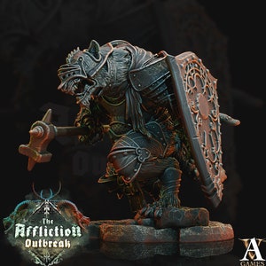 Wererat in Heavy Armor | Resin Miniature | Dungeons and Dragons | 28mm | 32mm | Pathfinder ratfolk | DnD 5e | D&D 5e|