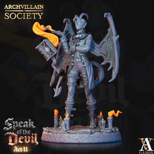 Female Tiefling Warlock Sorceress Wizard Miniature | 28mm, 32mm, 75mm Scales | Dungeons and Dragons | Pathfinder | Figure for Painting |