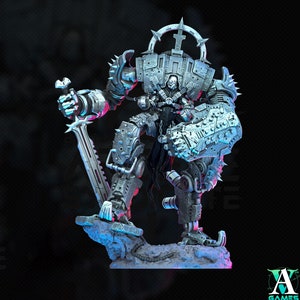 Sci-Fi Heavy Battle Mech Knight Miniature | SpellJammer | 25mm, 32mm, 40mm, 50mm, 75mm BASE SIZES | Resin Mini Unpainted |Archvillain Games