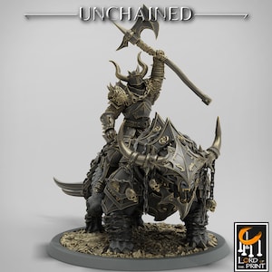 Chaos Knight on Armored Muscular Beast Great Axe , Oathbreaker Paladin |  Dungeons and Dragons 5e  | 28mm,32mm,54mm,75mm Scale | Pathfinder
