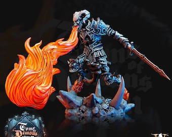 Undead Death Fighter Demon Hell Knight 28mm 32mm 54mm 75mm 100mm Scale D&D