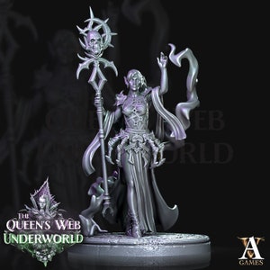 Dark Elf Female Cleric - Drow Priestess of Loth | 54mm,75mm, 100mm Scale| DnD Miniature | Dungeons and Dragons | Baenere | Sexy Elf