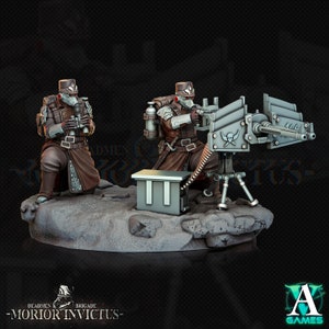 Sci-Fi Miniature Heavy Machine DualGun Army Veterans | 28mm,32mm,54mm,75mm Scales | Resin Mini | Morior Heavy infantry  | Archvillain Games