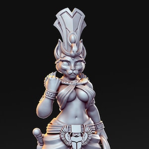 Pinup Female Tabaxi | Dungeons and Dragons figure 28mm Scale | 32mm Scale Miniature | 75mm Scale | Sexy Female unpainted resin Figurine mini