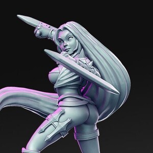 Pinup Female Rogue Assassin | 28mm Scale | 32mm Scale Miniature | 75mm Scale | Sexy Female unpainted resin Figurine mini - D&D