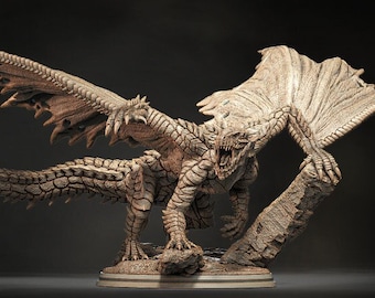North American Dragon (4 sizes) D&D  Miniature |  220mm Long,  235mm Wing Span | Resin Dragon Statue | Figurine | Dungeons and Dragons 5e