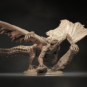 North American Dragon (4 sizes) D&D  Miniature |  220mm Long,  235mm Wing Span | Resin Dragon Statue | Figurine | Dungeons and Dragons 5e