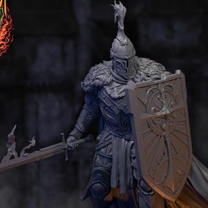 Human Paladin Fighter Sword & Shield, Paintedornot Original Design Unpainted Mini | 28mm, 32mm, 54mm,75mm, 100mm Scales | Pathfinder |DnD 5e