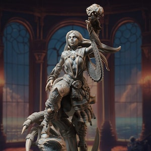 Human Female Noble Sorcerer, Wizard, Cleric | Miniature | 28mm, 32mm, 75mm, 100mm Scales | Pathfinder Figure | DnD | Figurine unpainted