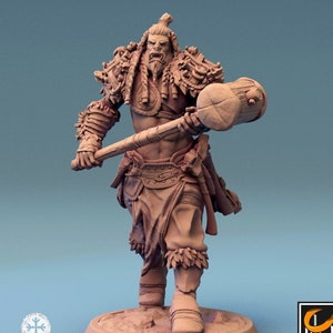 Orc Fighter Barbarian Battle Hammer, Half-Orc | Scales: 28mm,32mm ,54mm,75mm,100mm  Megaboss | Dungeons & Dragons 5e | Pathfinder