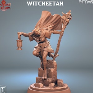 Female Tabaxi Druid, Wizard, Cleric- Werepanther, Werecat, Catfolk | 28mm, 32mm, 75mm Scale Miniature | Dungeons and Dragons | Pathfinder |