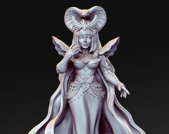 Sexy Female Egyptian Cleric Queen | 3 Sizes /Scale Unpainted Figurine DnD Tabletop Fantasy Miniature Gaming