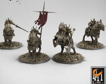 Oathbreaker Paladin Cavalry Miniature | Mounted Chaos Knight | DnD Pathfinder UNPAINTED Resin
