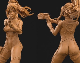 Female Commander Unarmored | 28mm, 32mm, 50mm, 75mm, 100mm | Sci-Fi miniatures | Fan Art