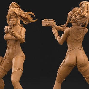Commandante sans armure | 28 mm, 32 mm, 50 mm, 75 mm, 100 mm | Figurines de science-fiction | Fan art