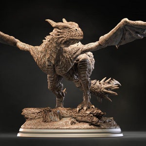 Wyvern, European Wyvern  (4 sizes) D&D  Miniature |  250mm Long,  225mm Wing Span | Resin Dragon Statue | Figurine | Dungeons and Dragons 5e