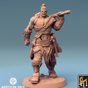 Orc Fighter Barbarian Battle Hammer, Half-Orc | Scales: 28mm,32mm ,54mm,75mm,100mm  Megaboss | Dungeons & Dragons 5e | Pathfinder