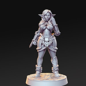 Pinup Sexy Female Half-Elf Al-Qadim Gladiator | 28mm,32mm,75mm Scale | Sexy Female unpainted resin Figurine mini - D&D